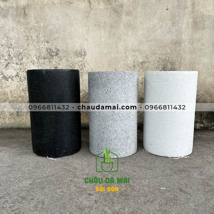 Chậu xi măng đá mài TRỤ TRÒN
