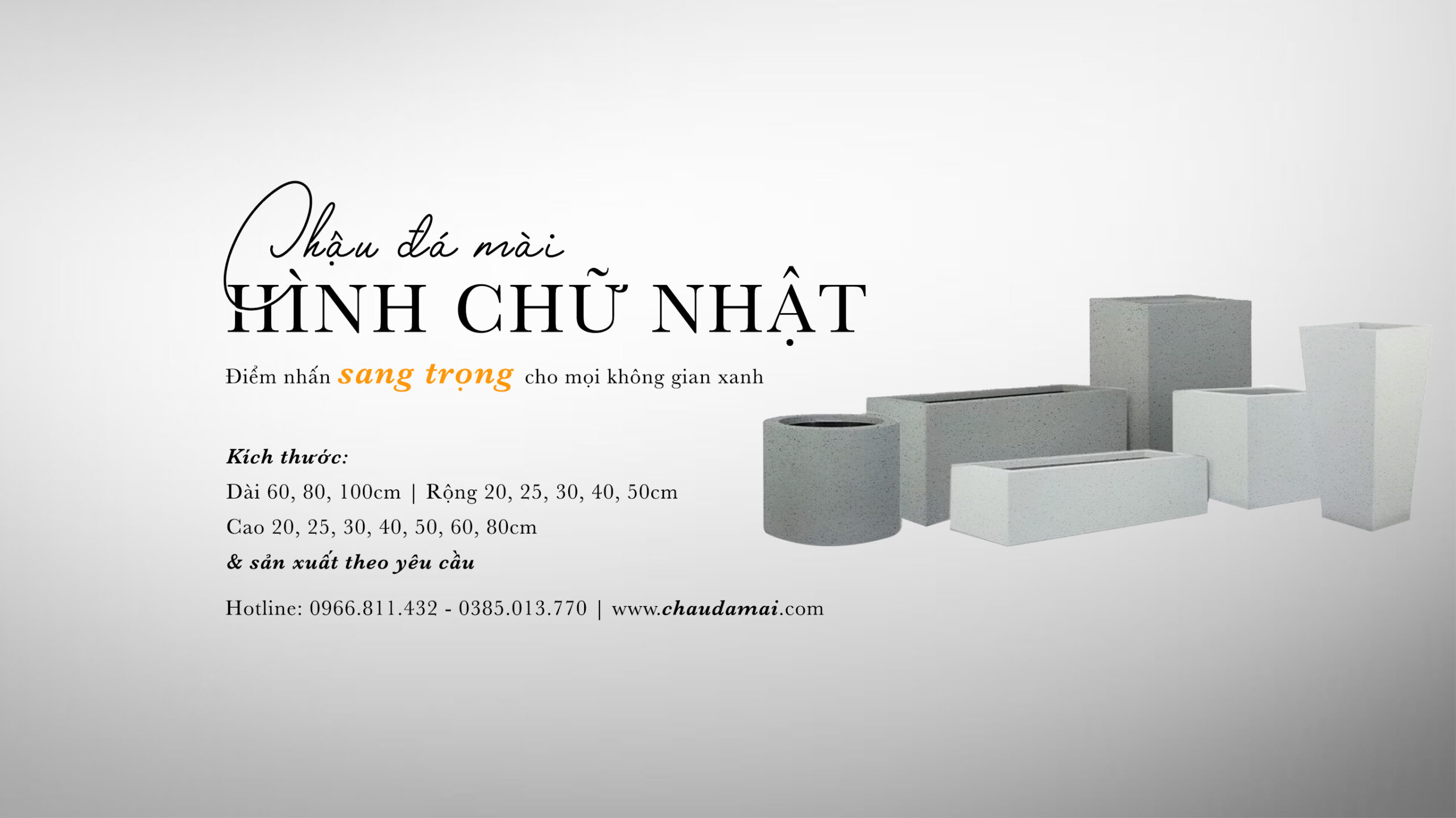 Chậu đá mài chữ nhật