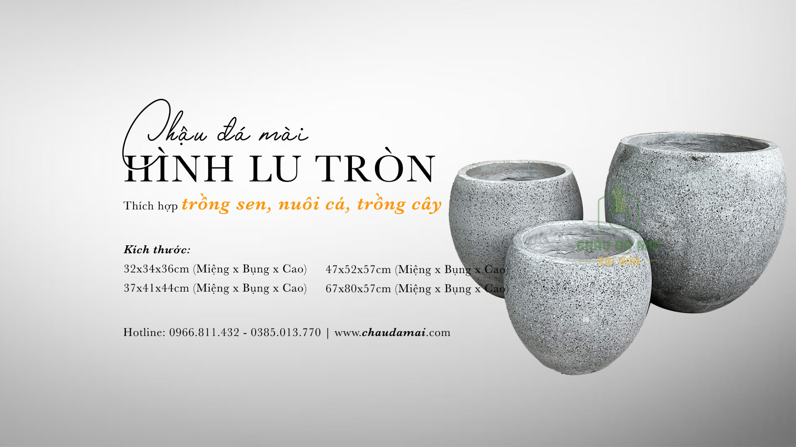 Chậu đá mài lu tròn