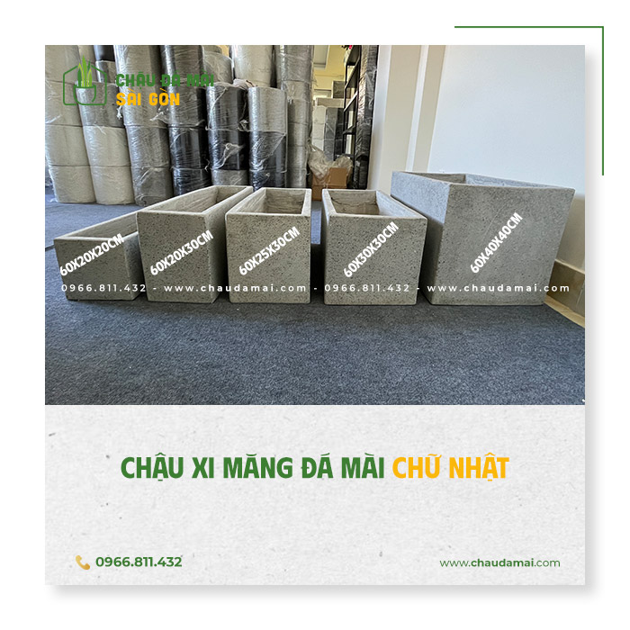 chậu xi măng đá mài cao cấp