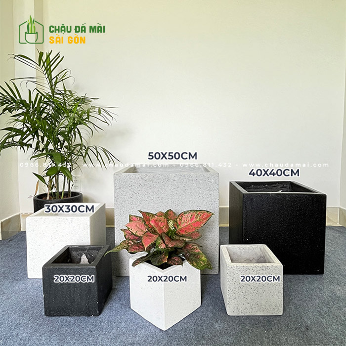 Chậu đá mài vuông nhiều kích thước