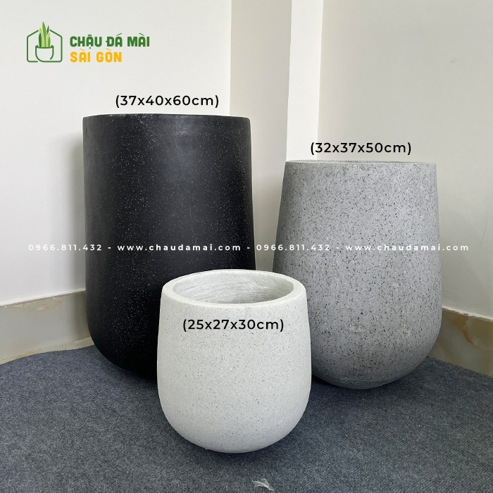 Chậu xi măng đá mài cao cấp 1 tại HCM - Sang trọng, bền đẹp, nâng tầm không gian sống 2 chậu xi măng đá mài cao cấp