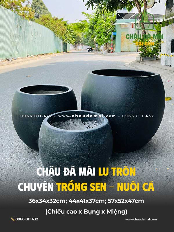 chậu xi măng đá mài nuôi cá